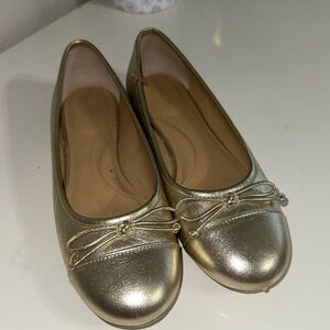 Talbots Metallic Gold Flats